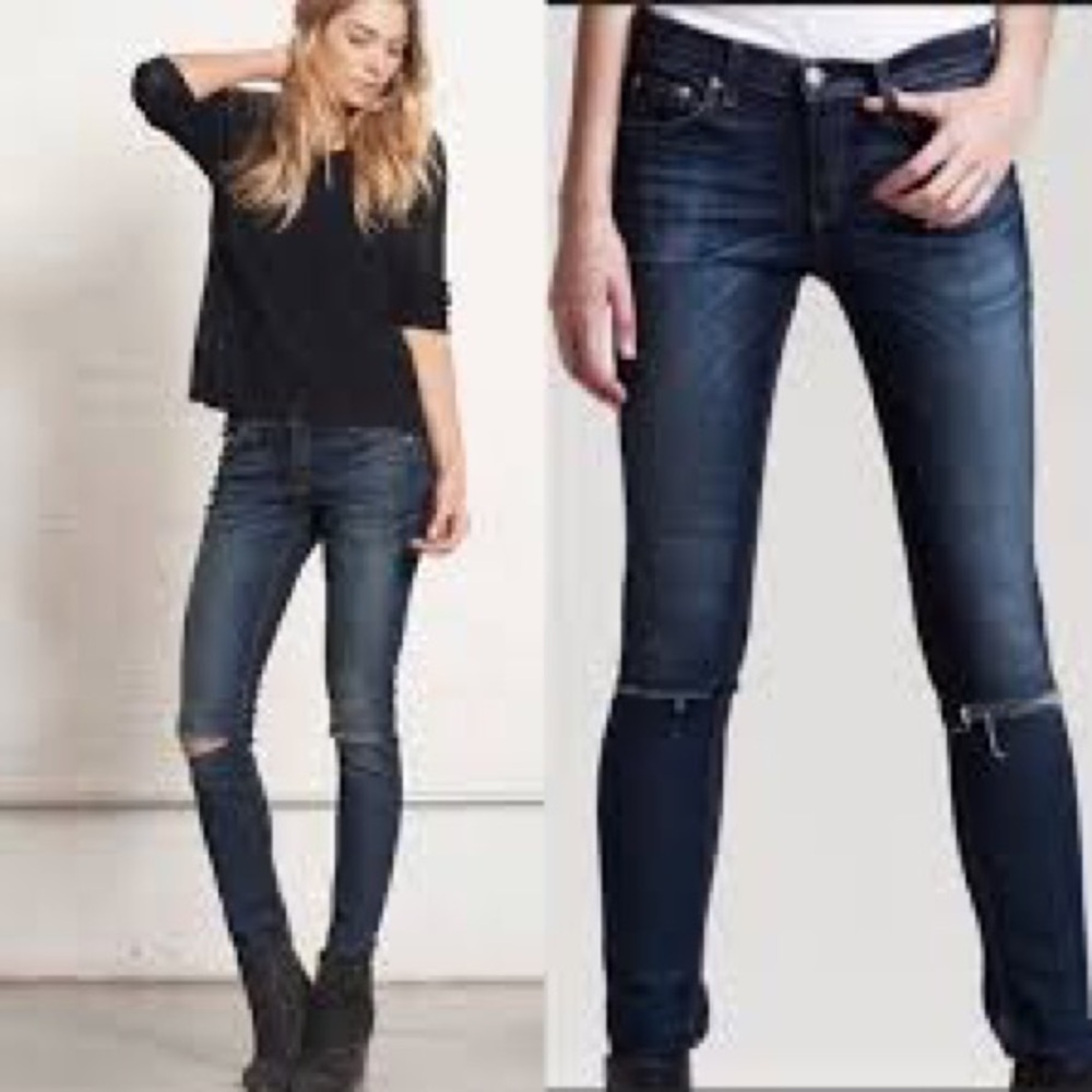 Rag & Bone medium wash Hampstead Skinny Jeans 24
